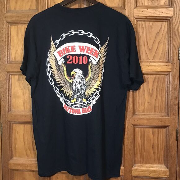 Gildan Tee Motorcycle Bike Week 2010 Daytona Beach, FL Graphic T-Shirt Men's XL - Picture 5 of 7